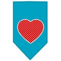 Unconditional Love Red Swiss Dot Heart Screen Print Bandana Turquoise Large UN757651